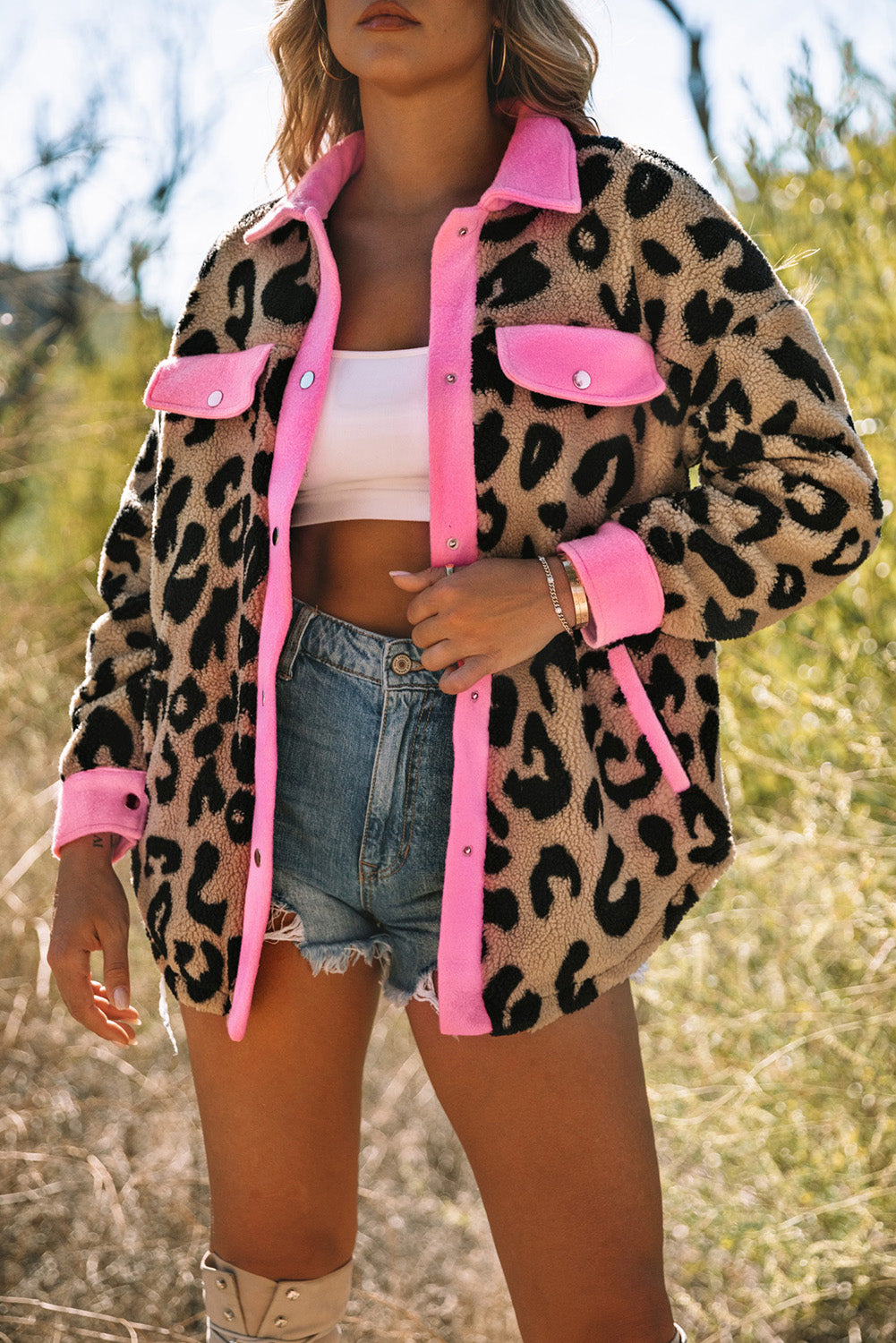 Pink Prowl Teddy Shacket