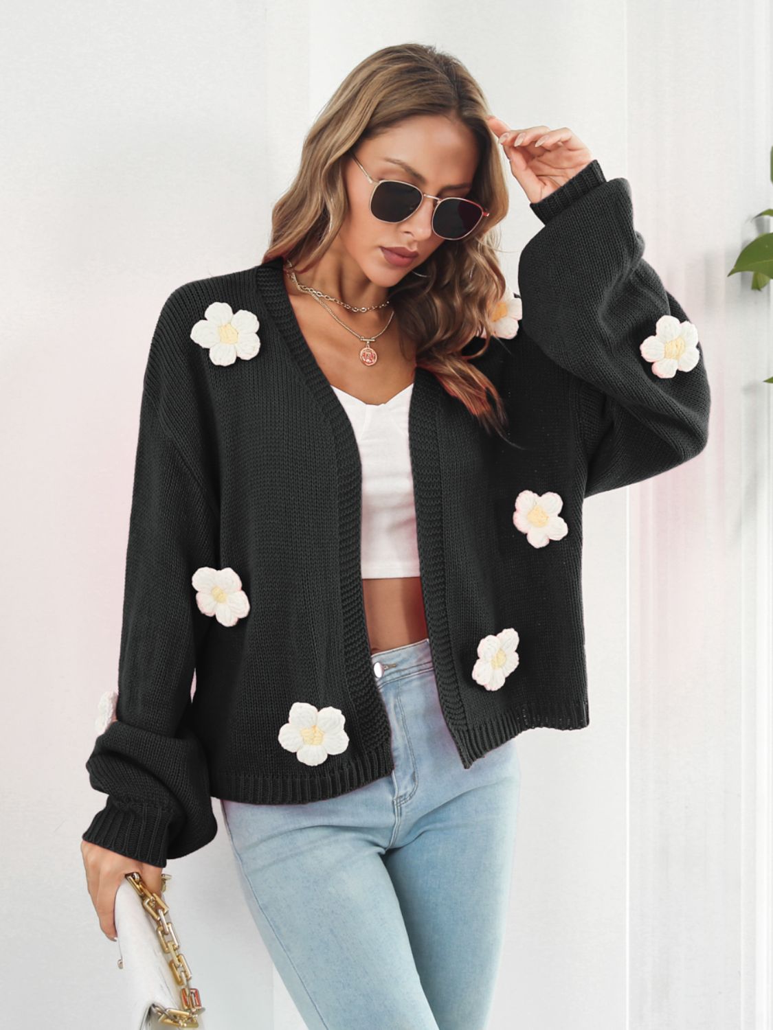 Timeless Daisy Open Front Cardi