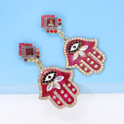 Spectrum Evil Eye Hamsa Earrings