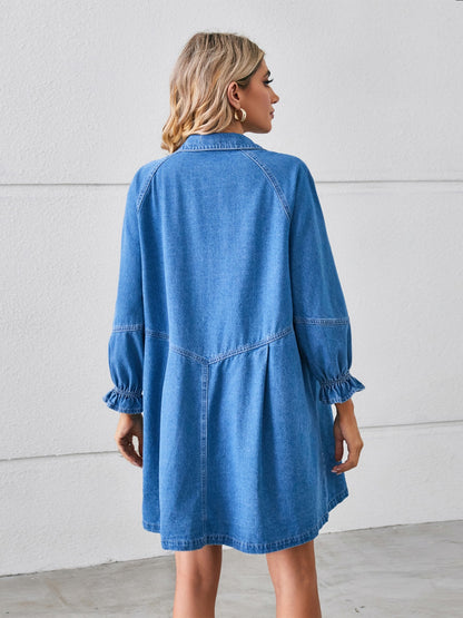 Flounce Dream Mini Denim Dress