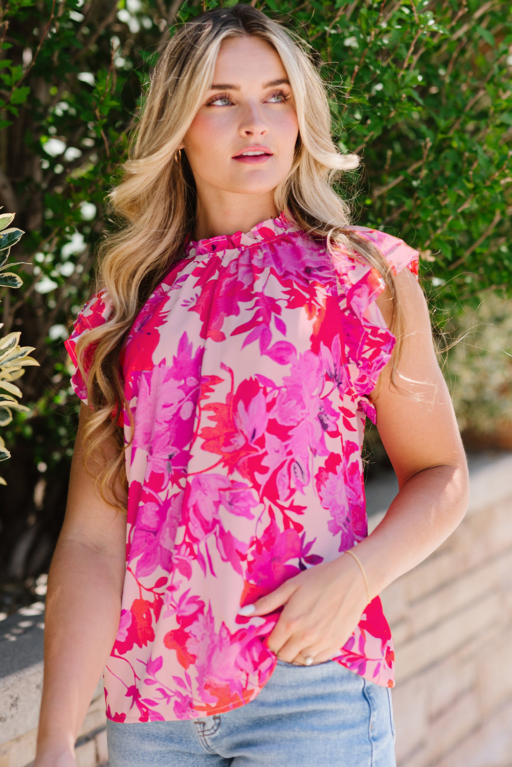 Floral Finesse Cap Sleeve Top