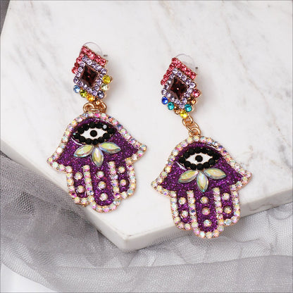 Spectrum Evil Eye Hamsa Earrings