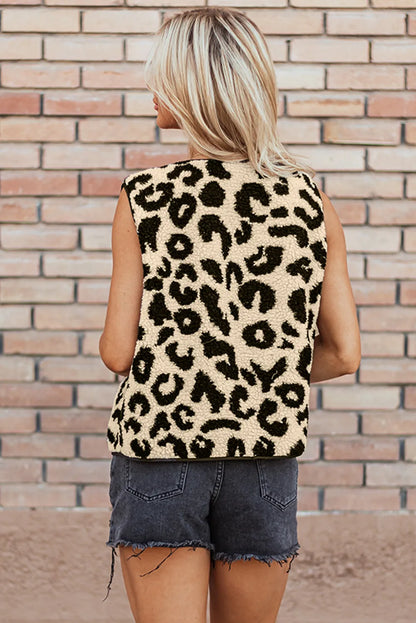 Savanna Leopard Button-Up Vest