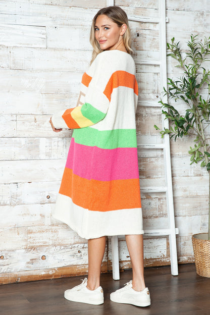 Vivid Block Sweater Dress