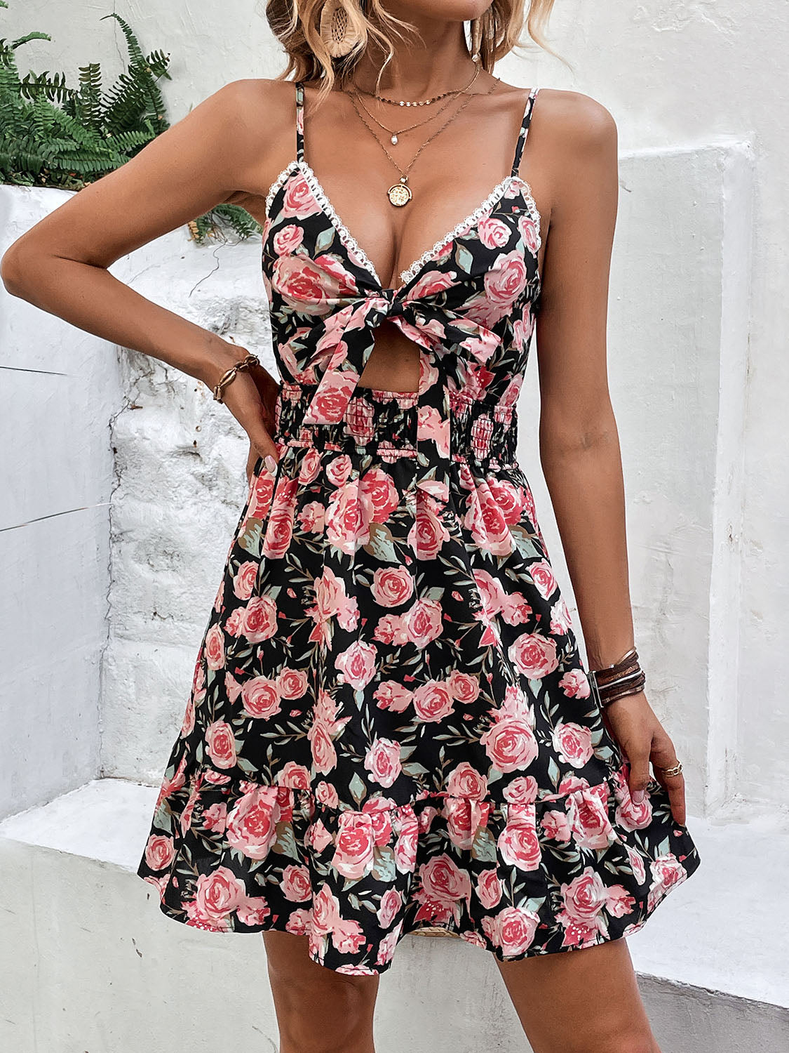 Rose Whispers Cutout Dress