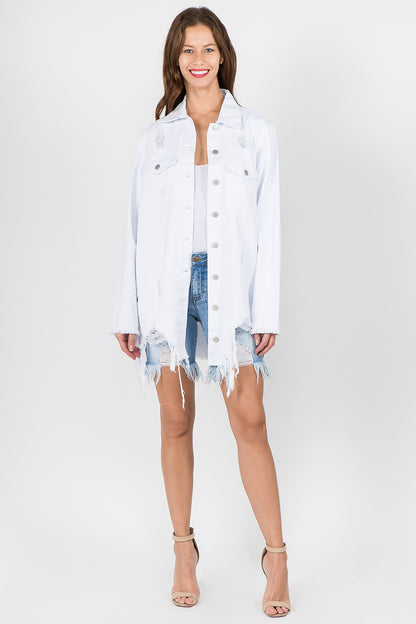 Fray & Fierce White Denim Jacket