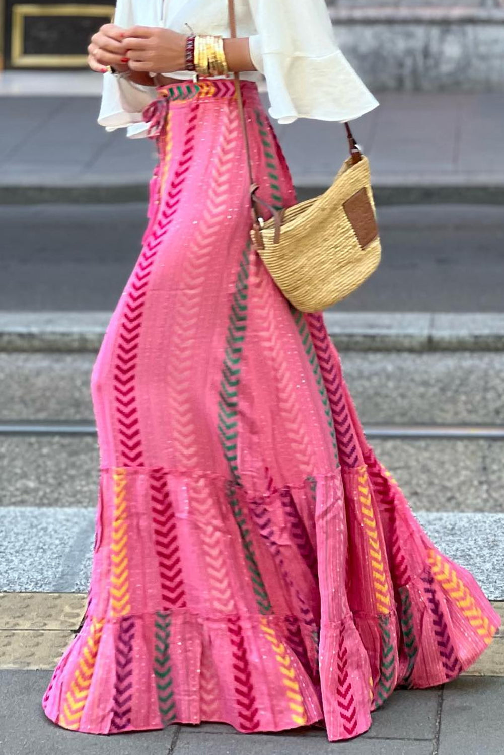 Pink Prism Maxi Skirt