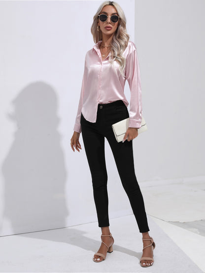 Satin Sensation Buttoned Blouse