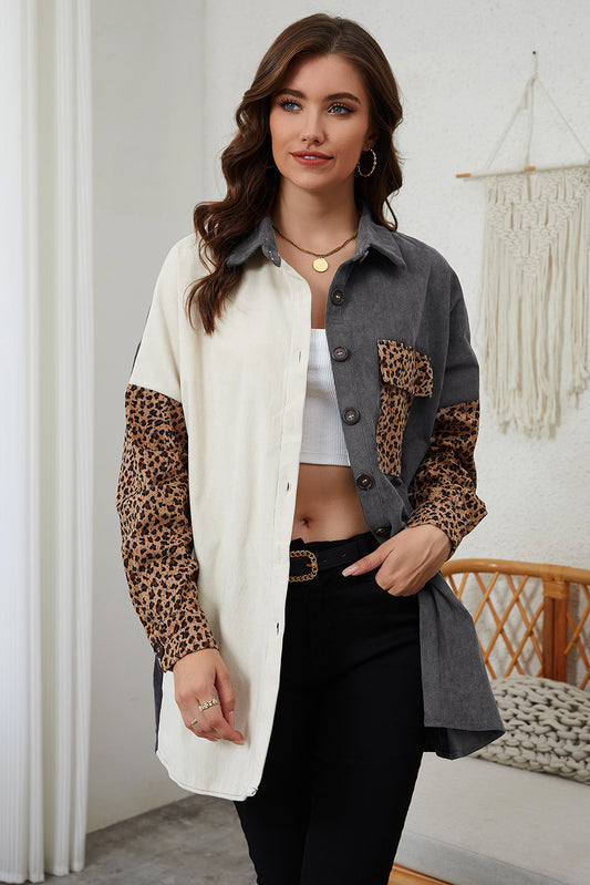 Amani Leopard Button-Up Jacket