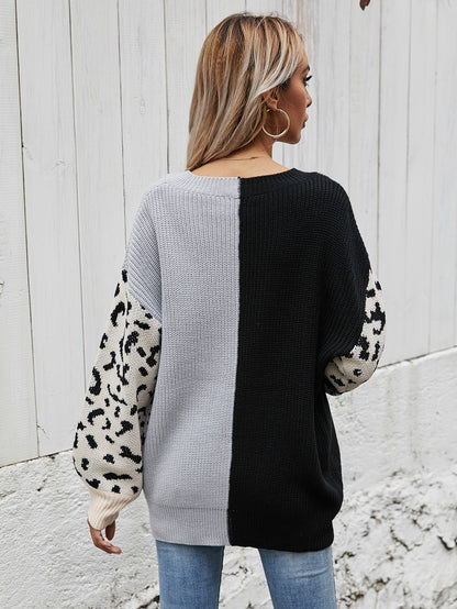 Melody Leopard Colorblock Sweater