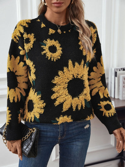 Golden Sunflower Pullover Sweater