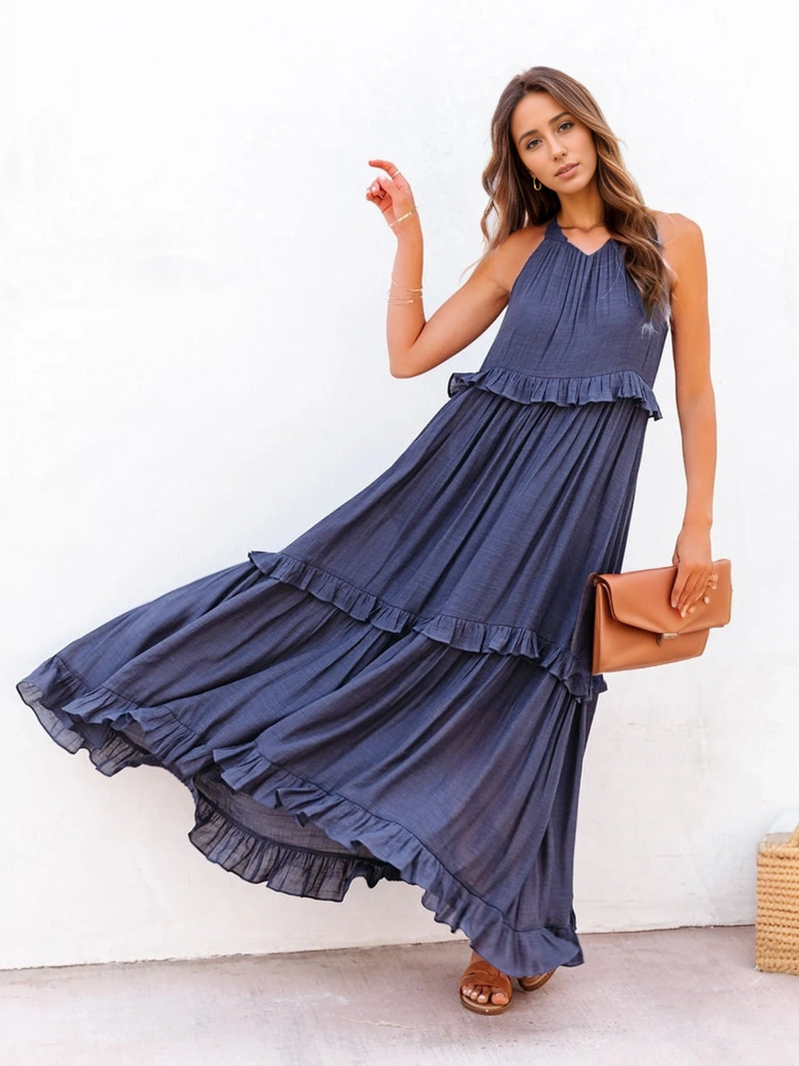 Ruffle Radiance Sleeveless Maxi