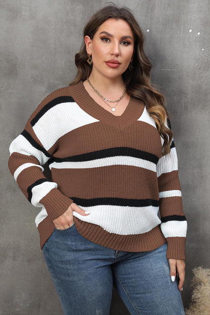 Bold Lines V-Neck Sweater