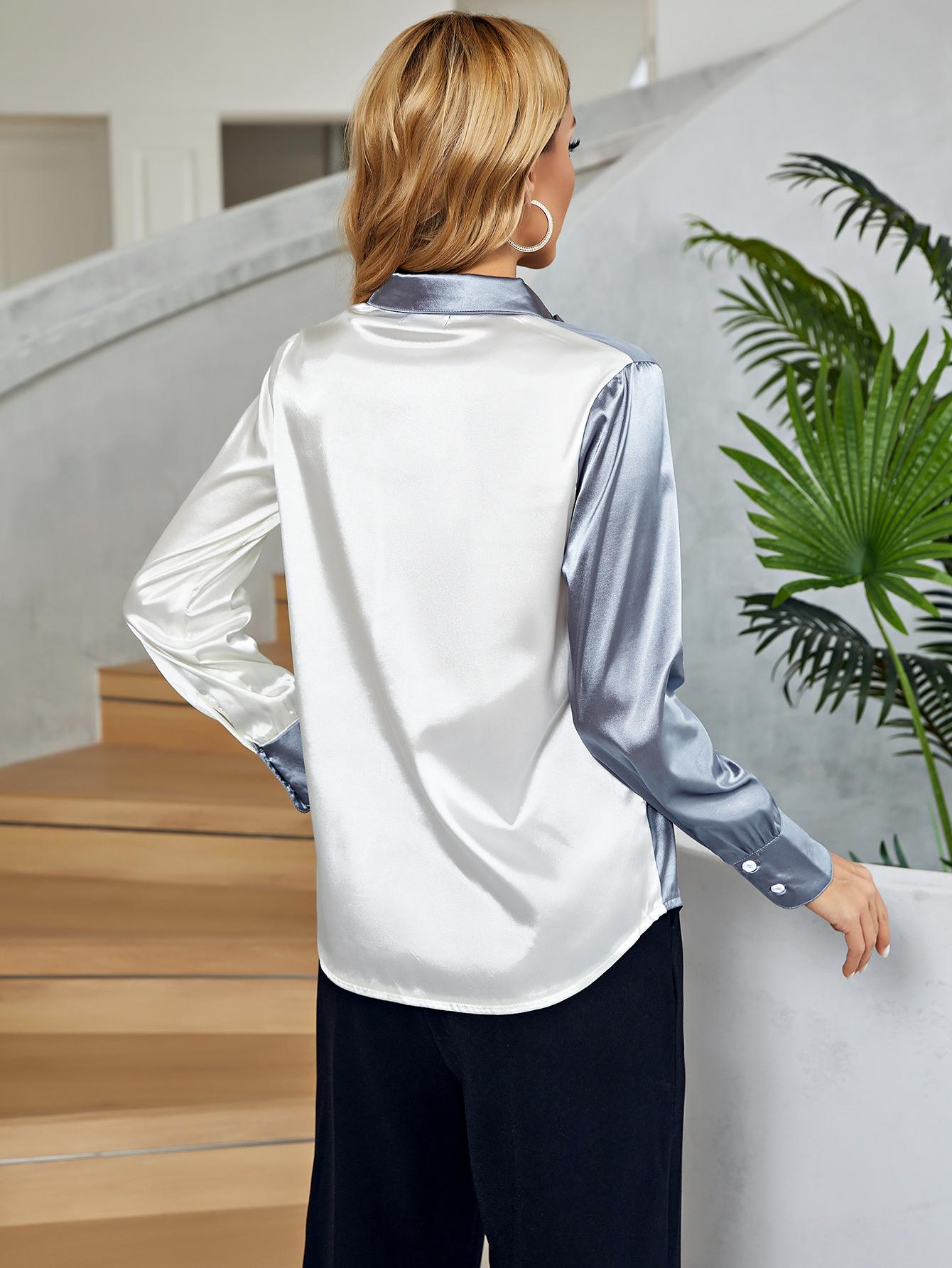 Skyline Satin Two-Tone Shirt