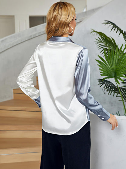 Skyline Satin Two-Tone Shirt