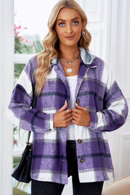 Highland Plaid Button-Up Jacket