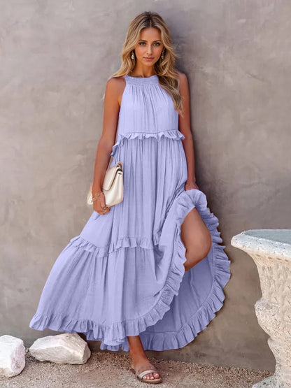 Ruffle Radiance Sleeveless Maxi