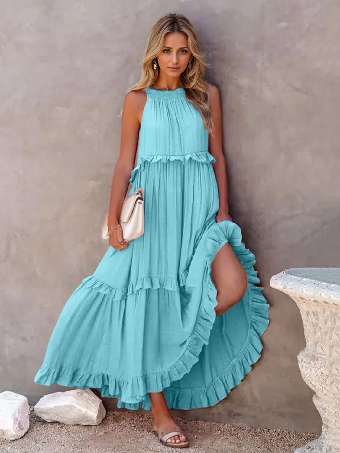 Ruffle Radiance Sleeveless Maxi