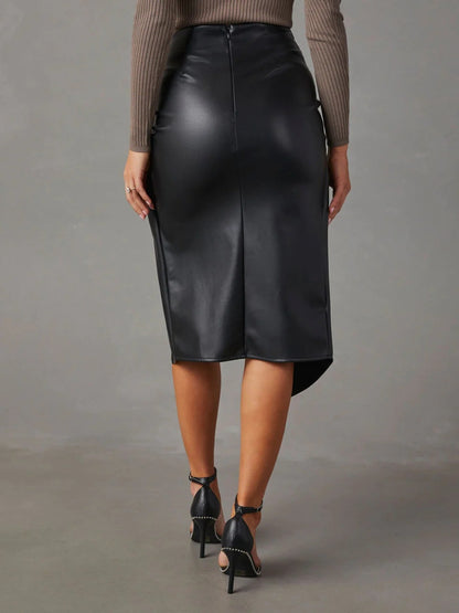 Sleek Twist High Waist Skirt