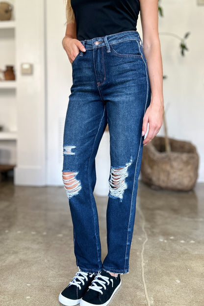 Downtown Shredded High Waist Jeans