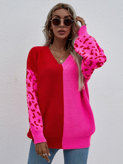 Melody Leopard Colorblock Sweater