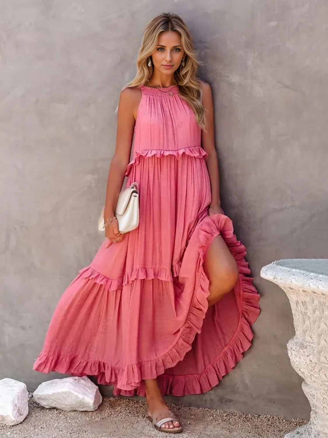 Ruffle Radiance Sleeveless Maxi