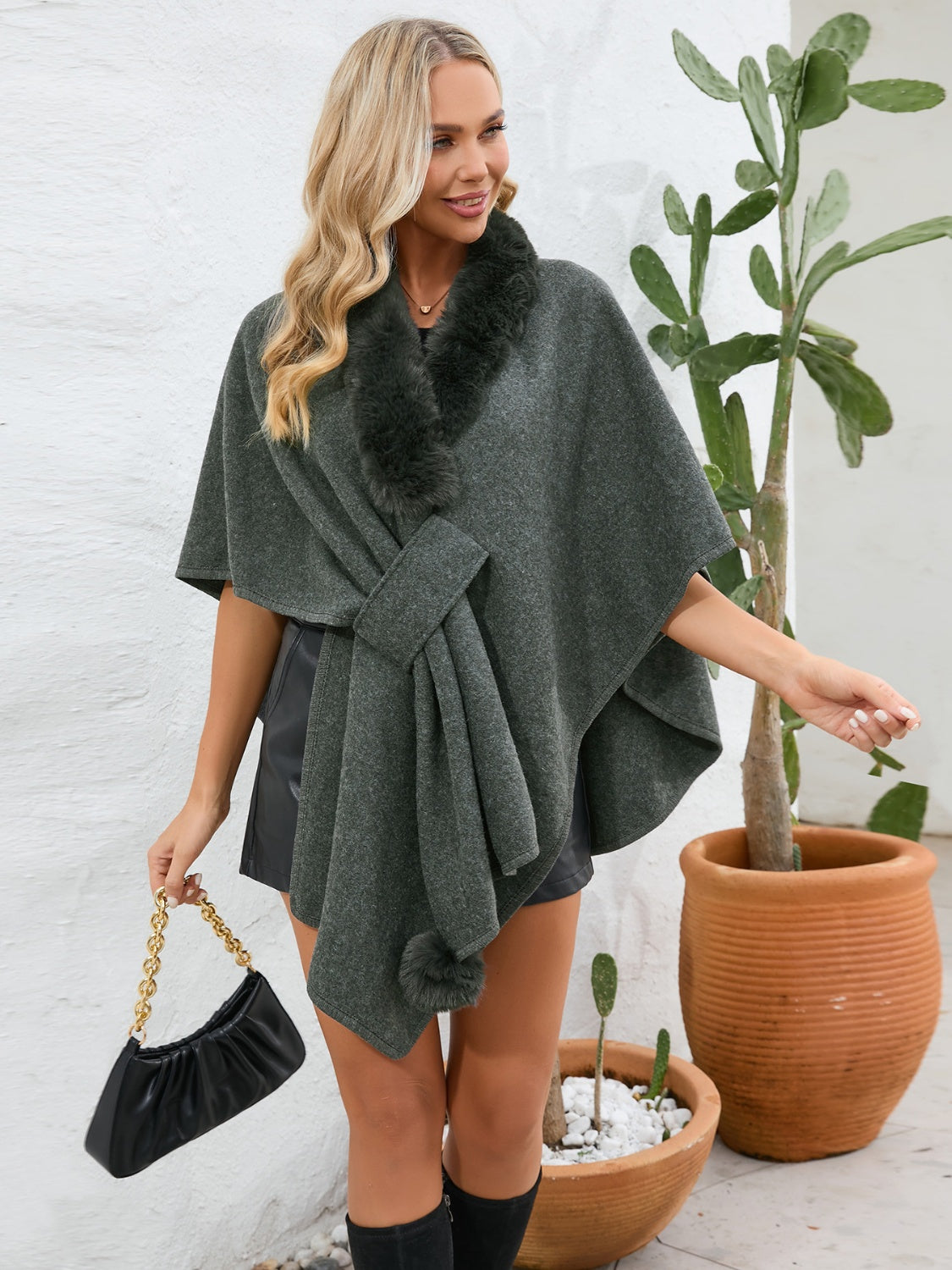 Josie Luxe Open Front Poncho