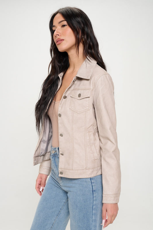 Cargo Chic Vegan Leather Shacket