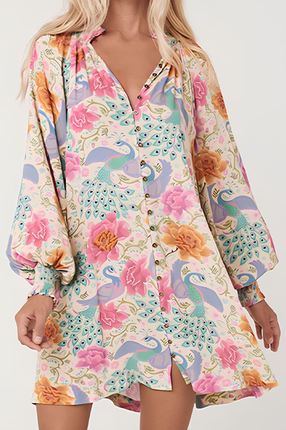 Floral Peacock Dream Dress