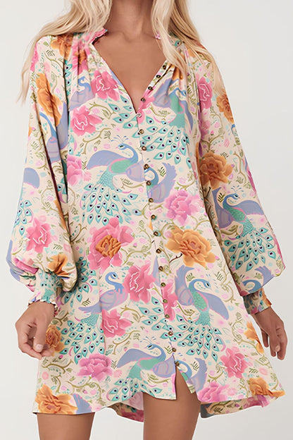 Floral Peacock Dream Dress