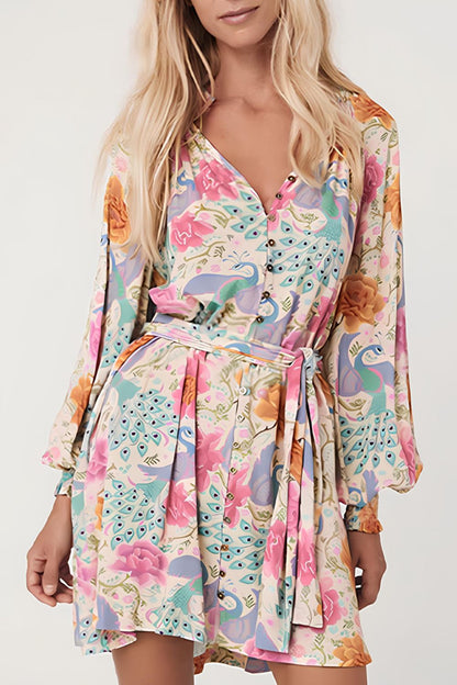 Floral Peacock Dream Dress