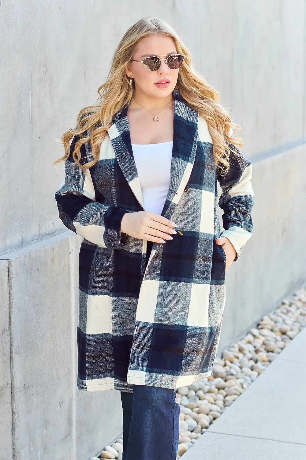 Classic Checkmate Lapel Coat