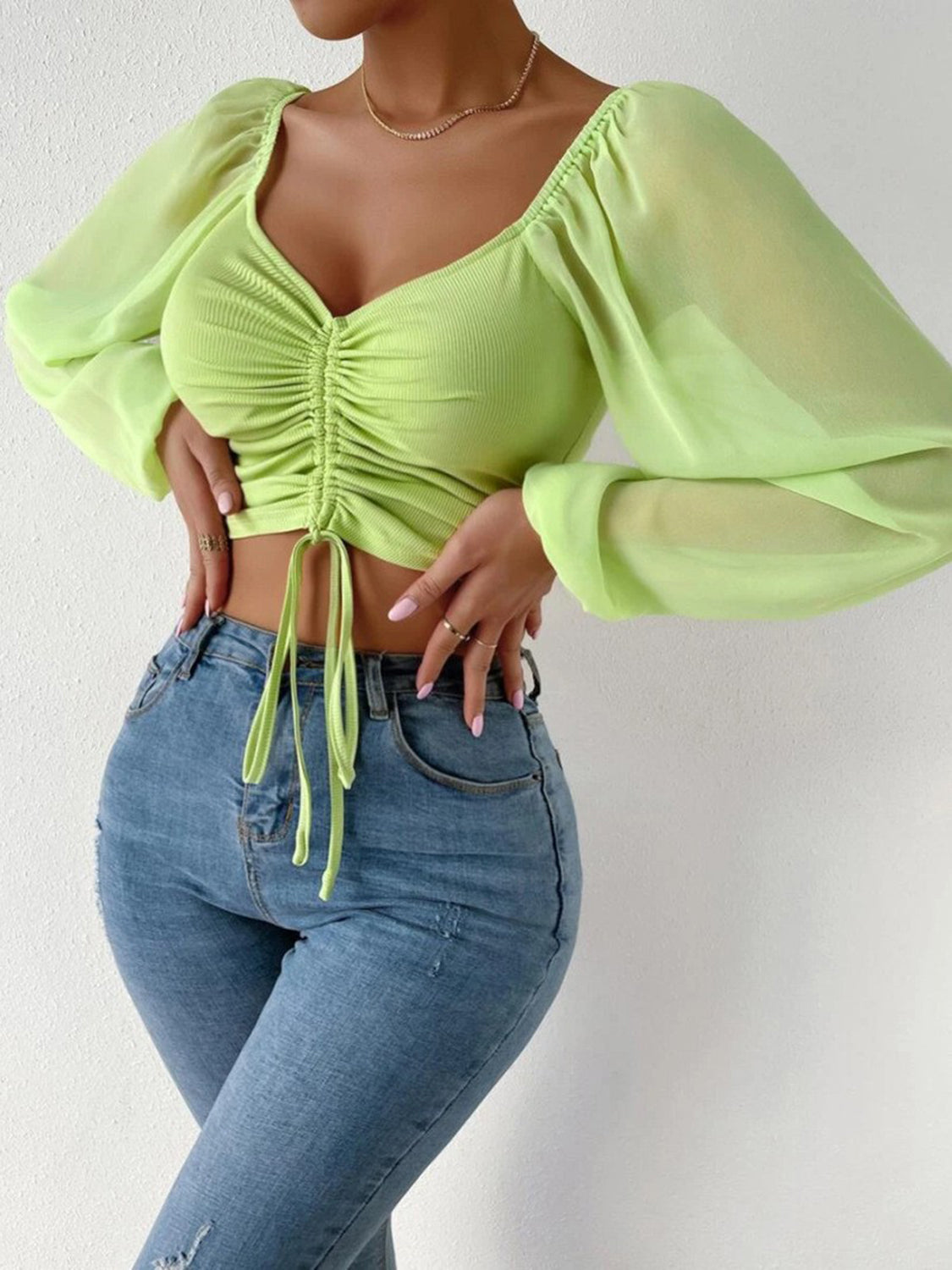 Sweet Talk Drawstring Crop Top