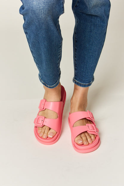 Twin Buckle Open Toe Sandals