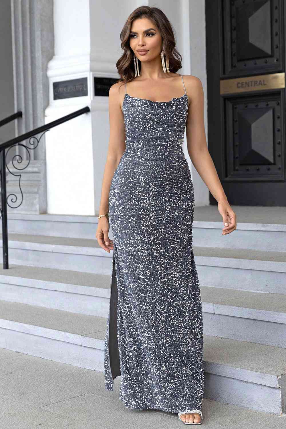 Starlight Sequin Backless Dress