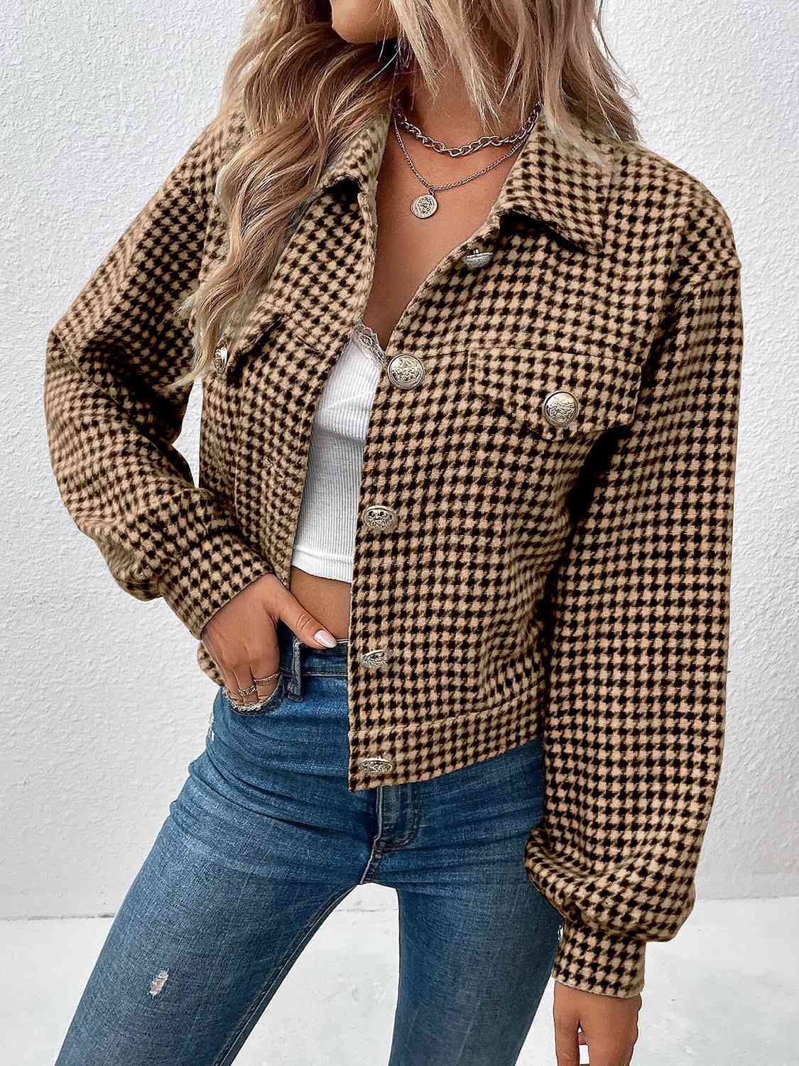 Classic Checkmate Button-Up Jacket
