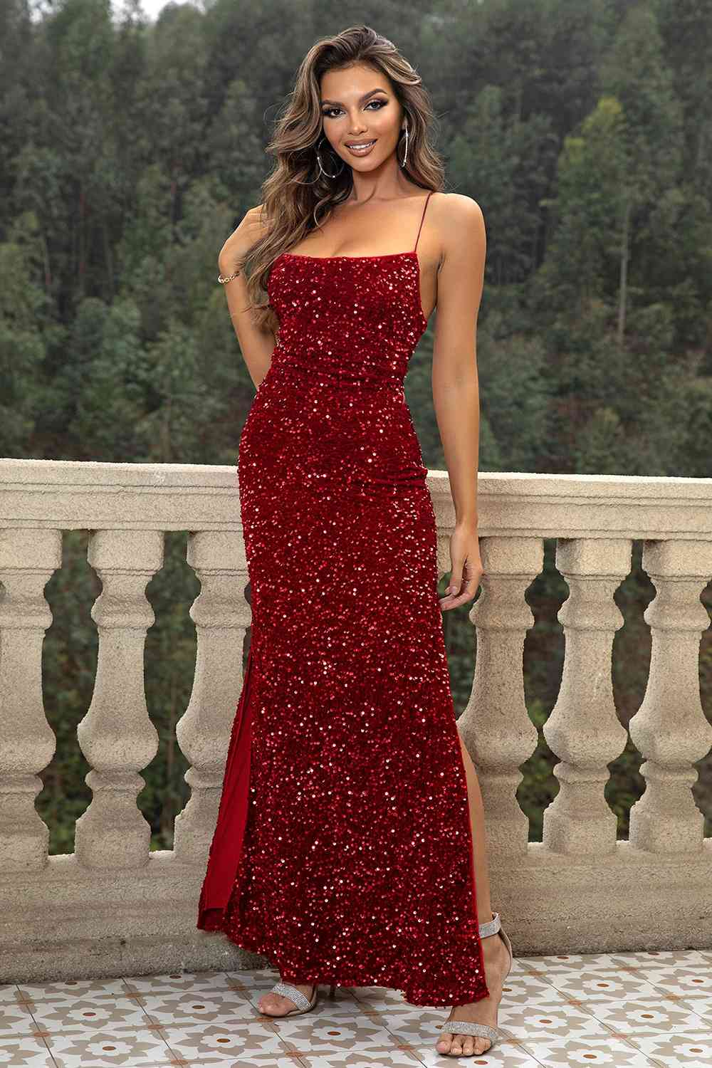 Starlight Sequin Backless Dress