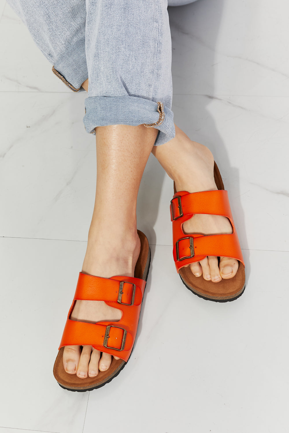 Orange Double Banded Sandals