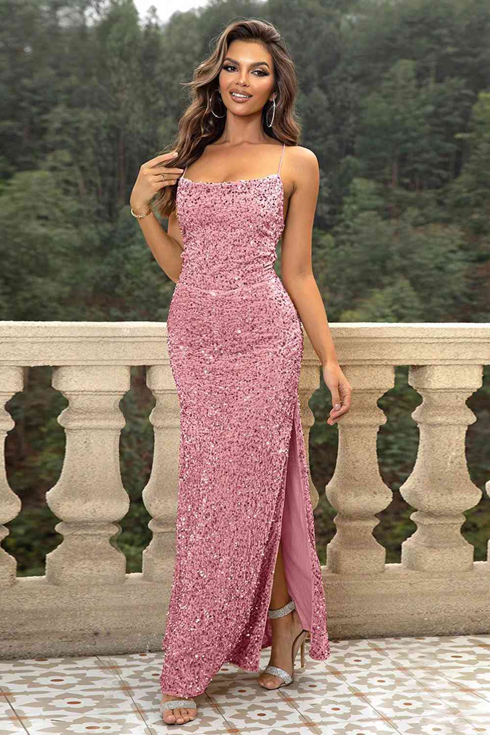 Starlight Sequin Backless Dress