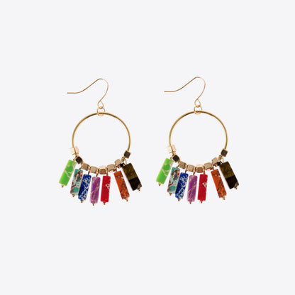 Prism Burst Stone Dangle Earrings