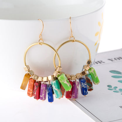 Prism Burst Stone Dangle Earrings