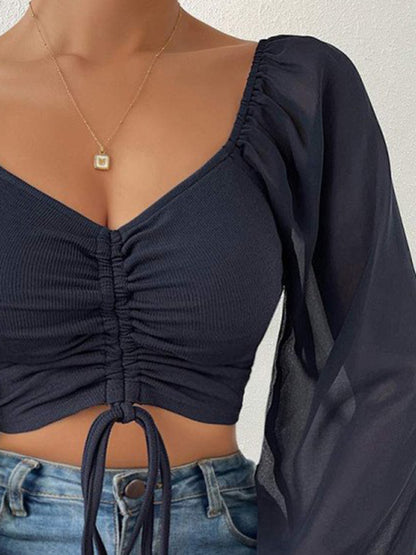 Sweet Talk Drawstring Crop Top