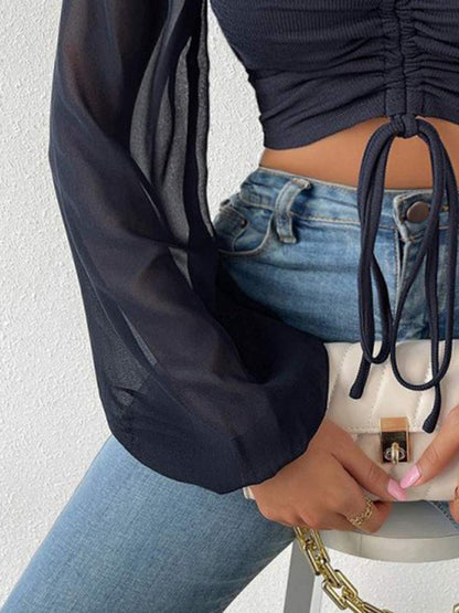 Sweet Talk Drawstring Crop Top