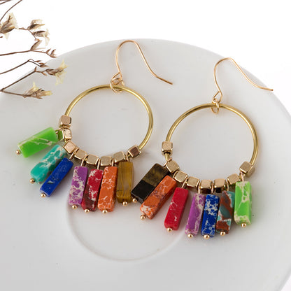 Prism Burst Stone Dangle Earrings