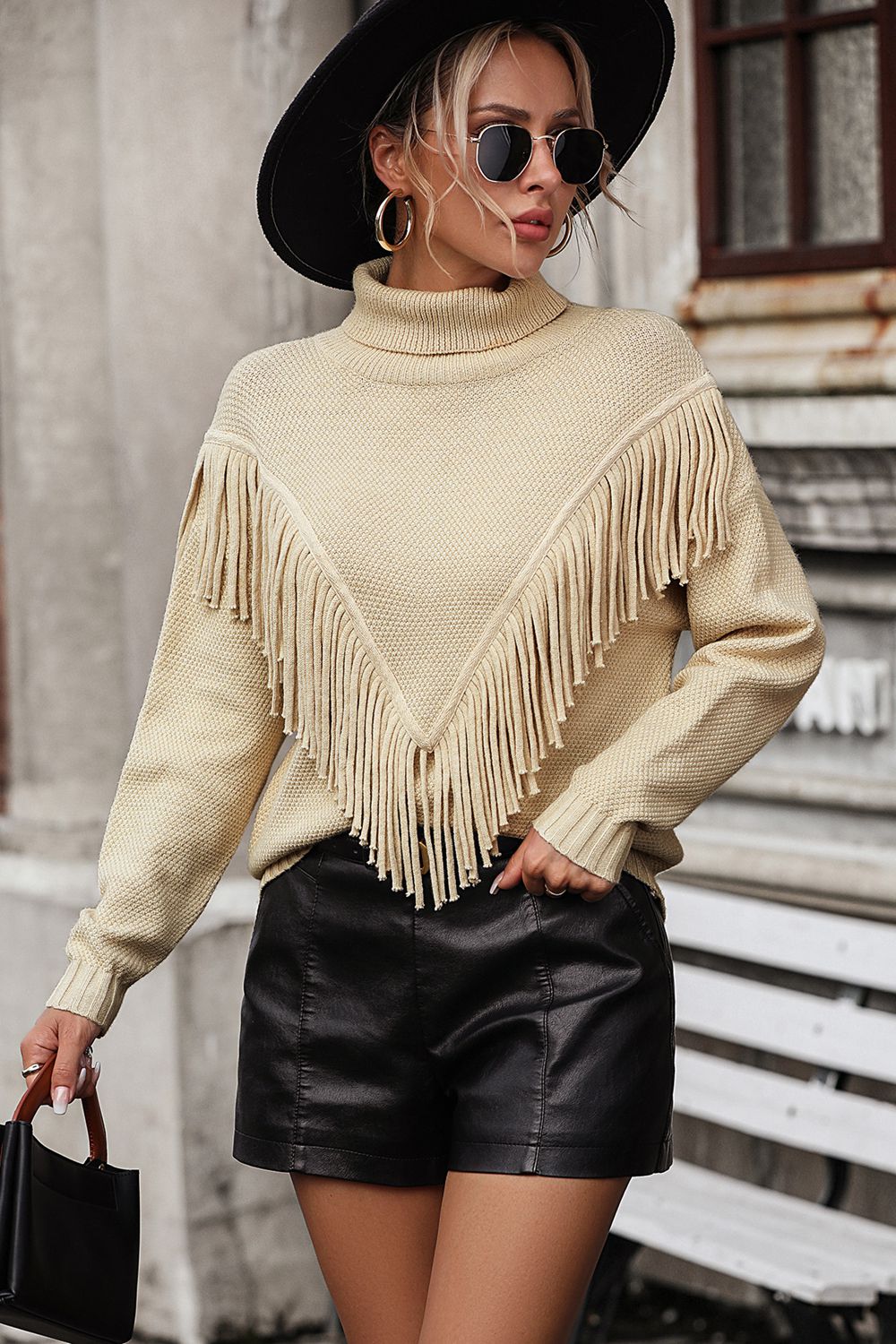 Esme Fringe Turtleneck Sweater