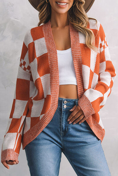 Kinsley Open Front Plaid Cardigan