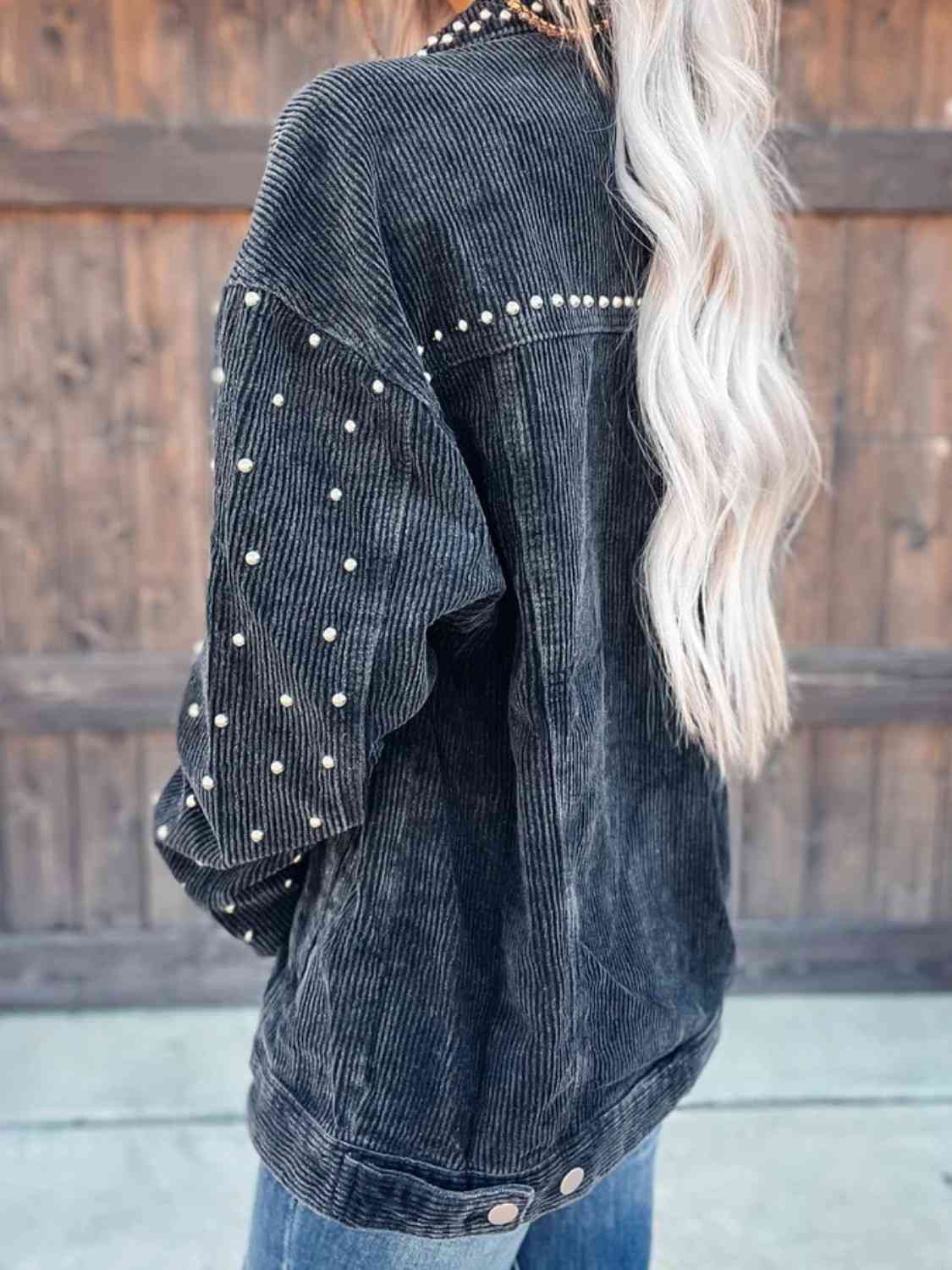 Studded Allure Collar Charm Jacket