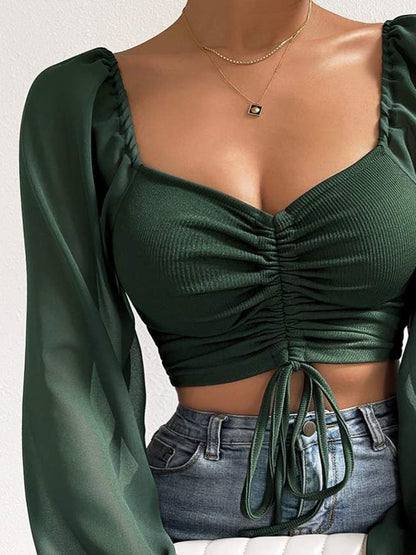 Sweet Talk Drawstring Crop Top