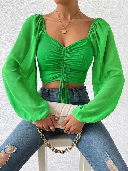 Sweet Talk Drawstring Crop Top