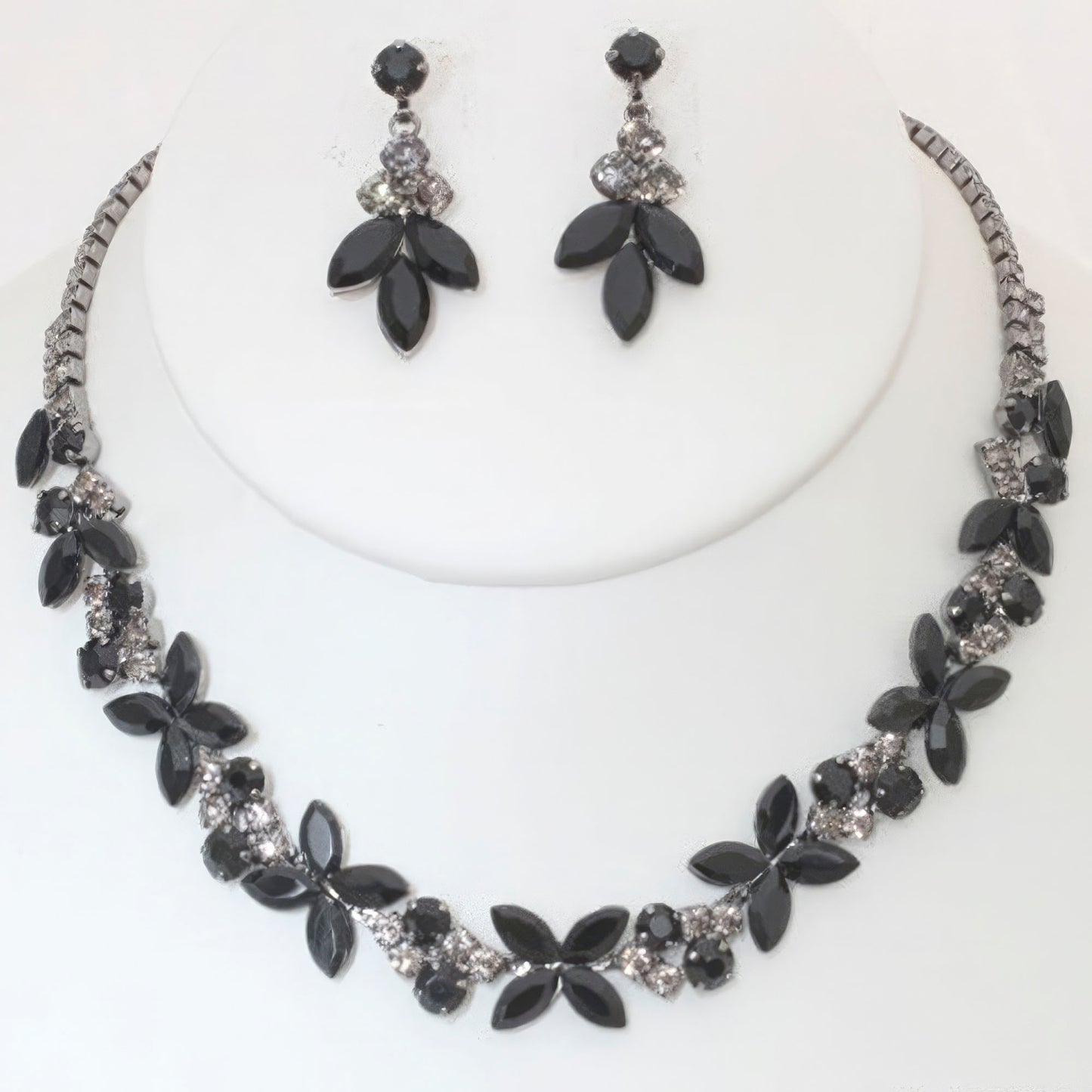 Rhinestone Crystal Necklace And Earring Set